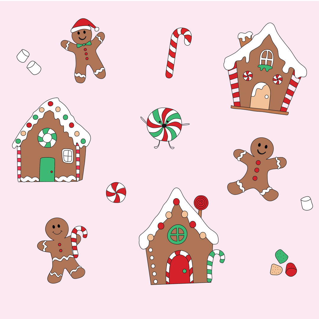 GINGERBREAD WORLD TWO PIECE PAJAMA | PINK