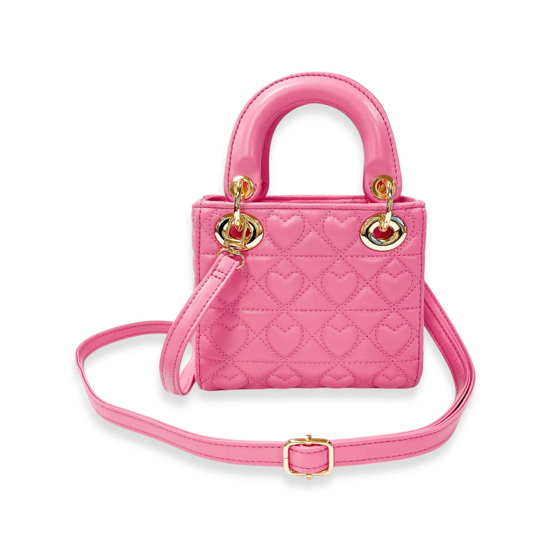 HEART-QUILTED BAG | FUCHSIA