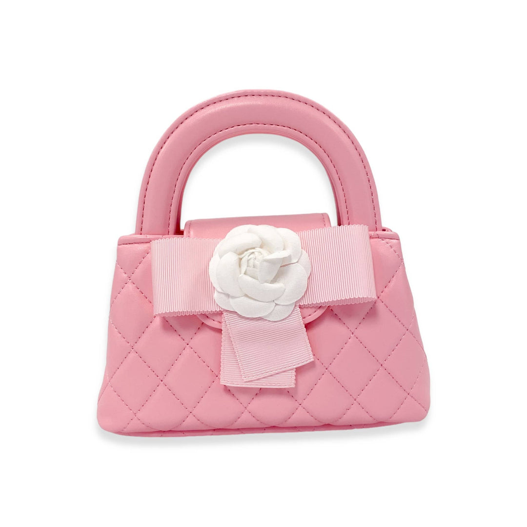 FLORAL APPLIQUÉ QUILTED BAG | BLACK