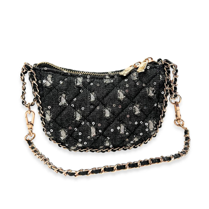 DENIM CRESCENT PURSE