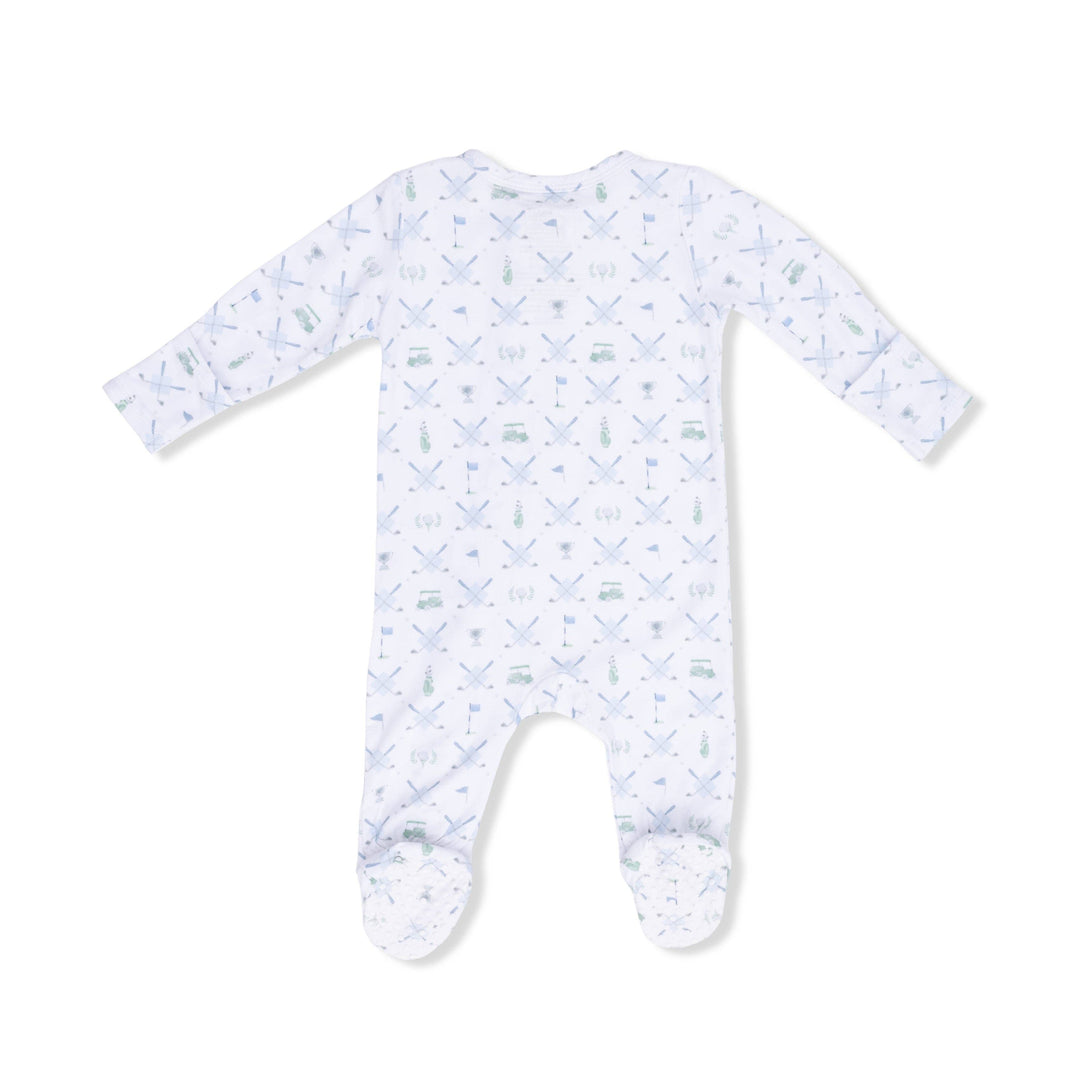 ZIPPER FOOTIE | GOLF TRELLIS BLUE