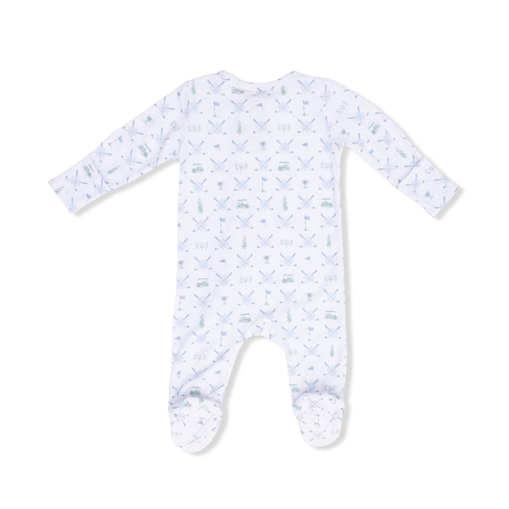 ZIPPER FOOTIE | GOLF TRELLIS BLUE