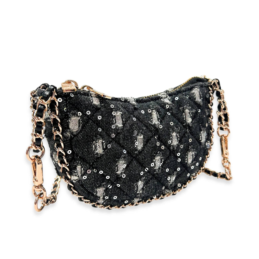 DENIM CRESCENT PURSE