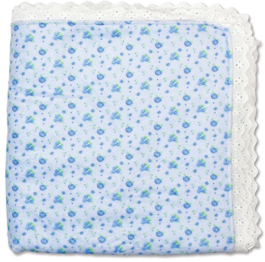 BLUE DITSY PLUSH BLANKET
