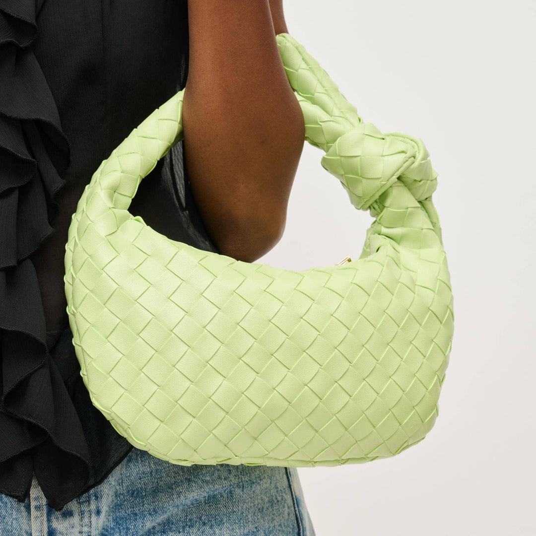LIZBETH WOVEN KNOT CLUTCH | BLACK