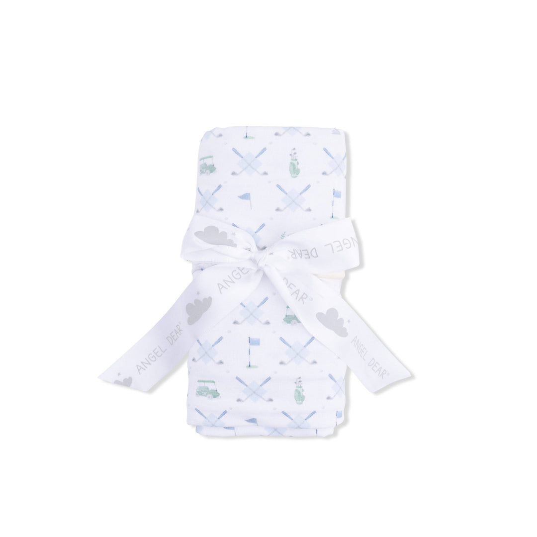 SWADDLE BLANKET | GOLF TRELLIS BLUE