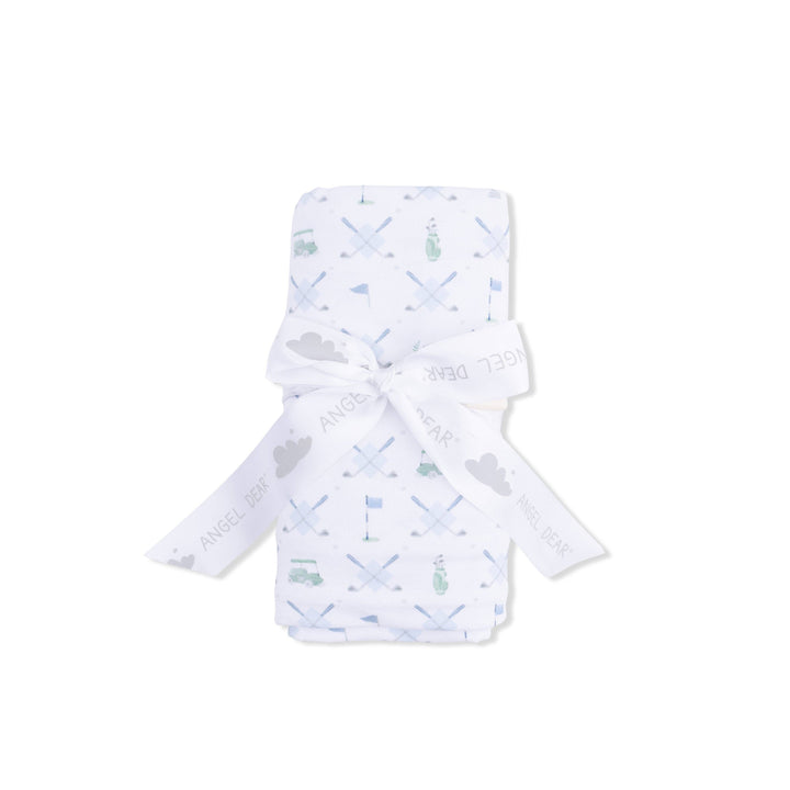 SWADDLE BLANKET | GOLF TRELLIS BLUE