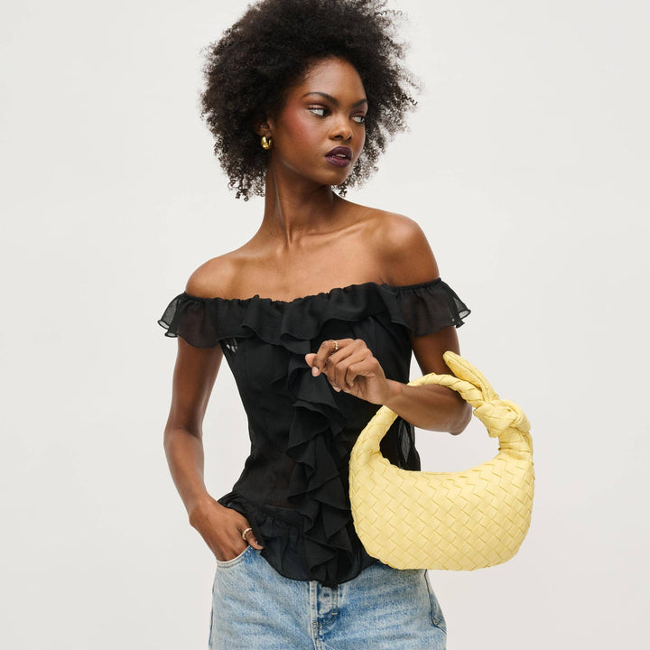LIZBETH WOVEN KNOT CLUTCH | BUTTER