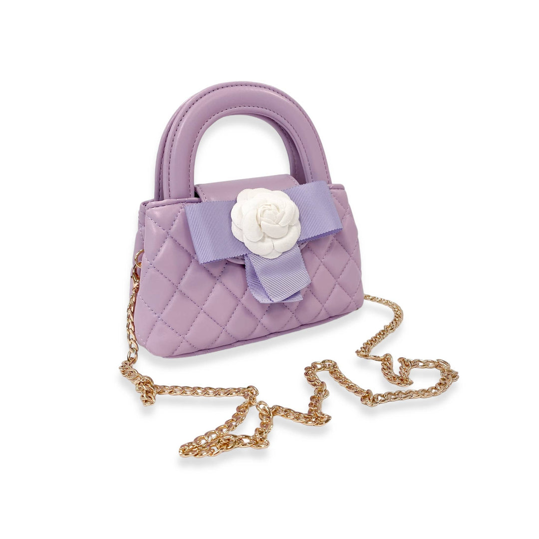 FLORAL APPLIQUÉ QUILTED BAG | BLACK