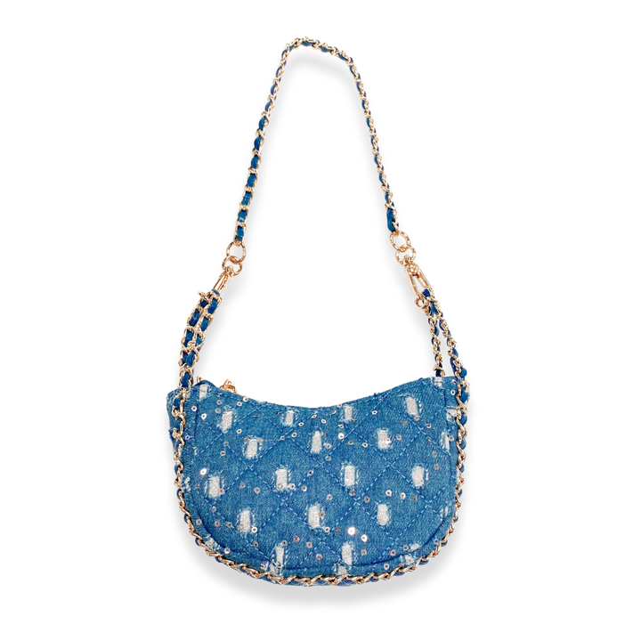 DENIM CRESCENT PURSE
