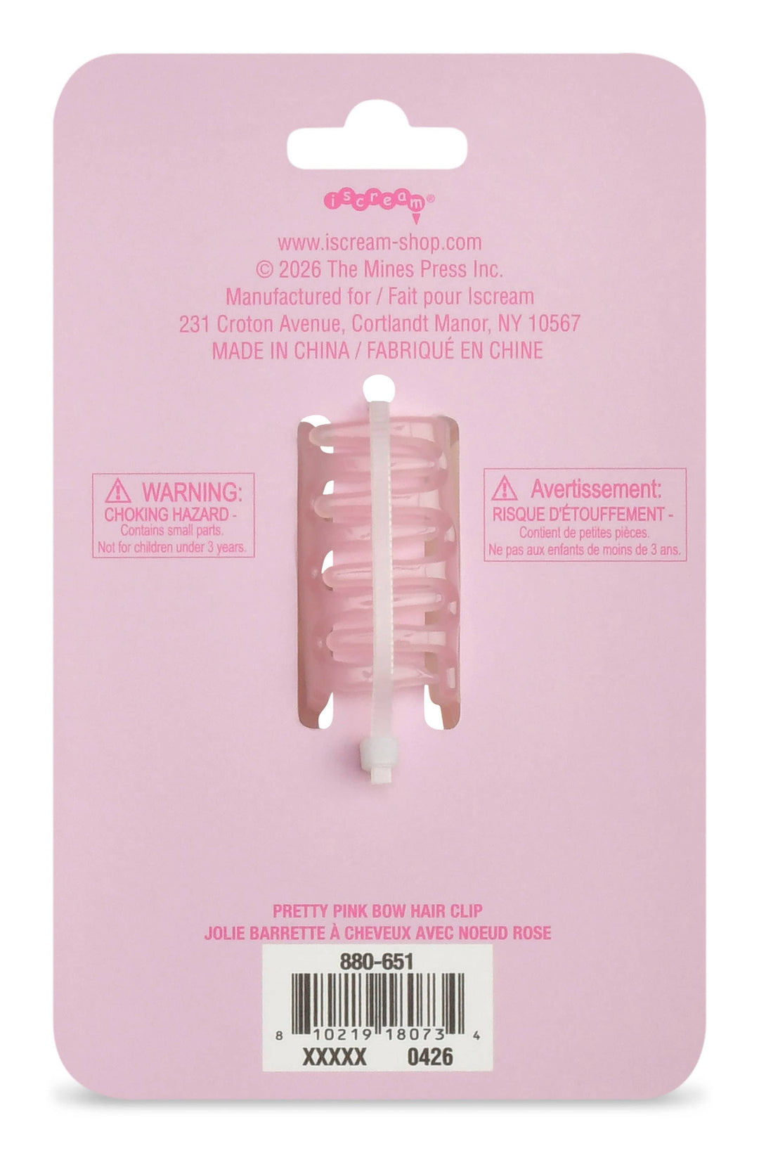 PRETTY PINK BOW HAIR CLIP