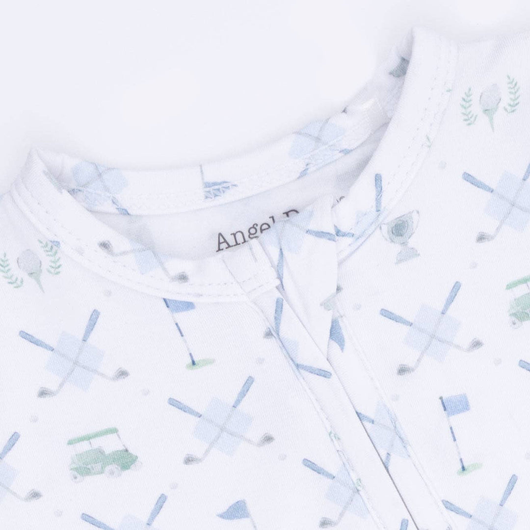 ZIPPER FOOTIE | GOLF TRELLIS BLUE