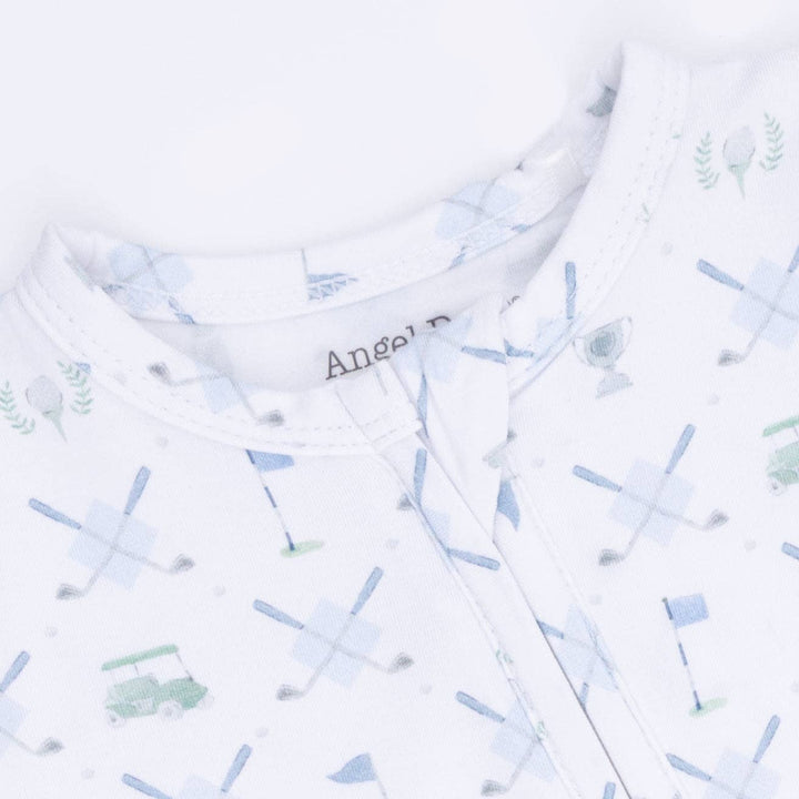 ZIPPER FOOTIE | GOLF TRELLIS BLUE