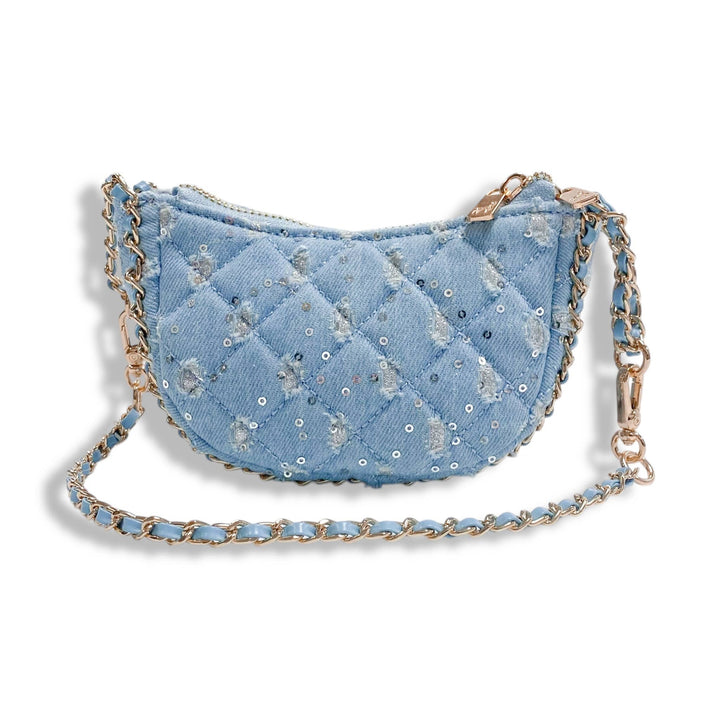 DENIM CRESCENT PURSE