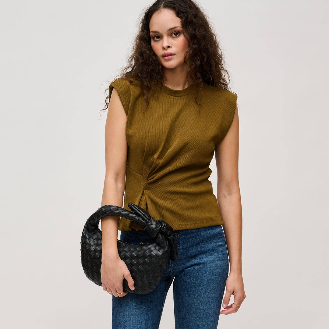 LIZBETH WOVEN KNOT CLUTCH | PISTACHIO