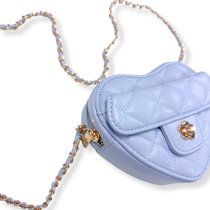 QUILTED LEATHER HEART PURSE | PINK