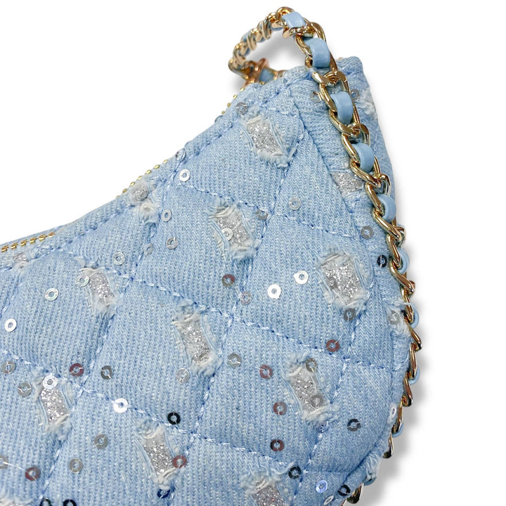 DENIM CRESCENT PURSE