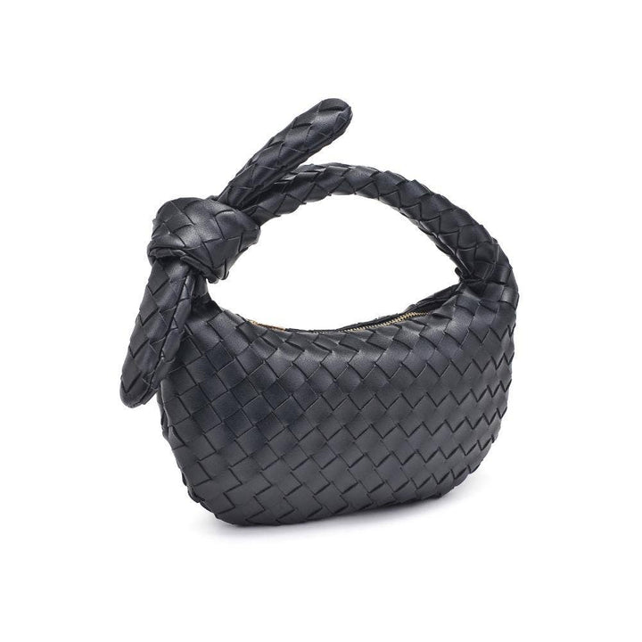 LIZBETH WOVEN KNOT CLUTCH | BLACK