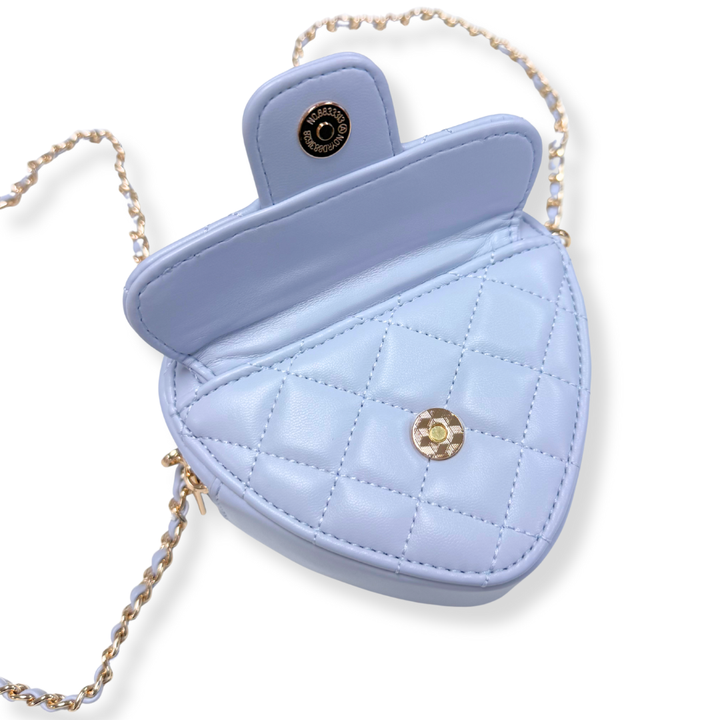 QUILTED LEATHER HEART PURSE | PINK