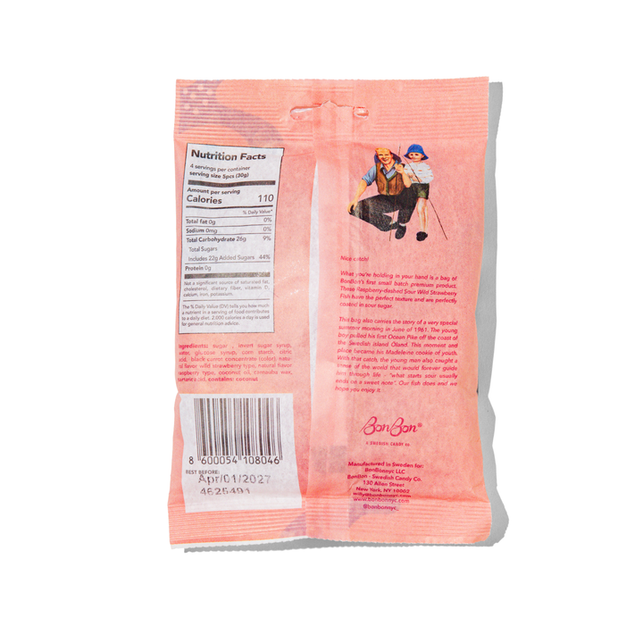 Sour Wild Strawberry Fish - Swedish Candy 5.2oz (150g)