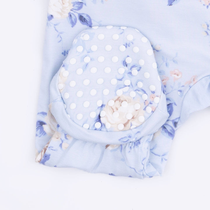 RUFFLE BACK ZIPPER FOOTIE | ROSE FLORAL