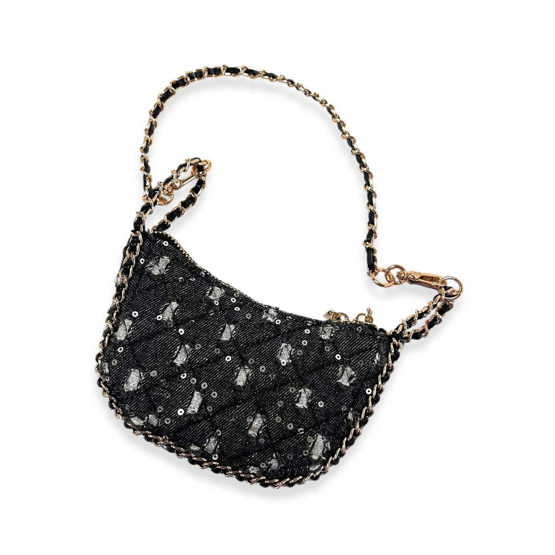 DENIM CRESCENT PURSE