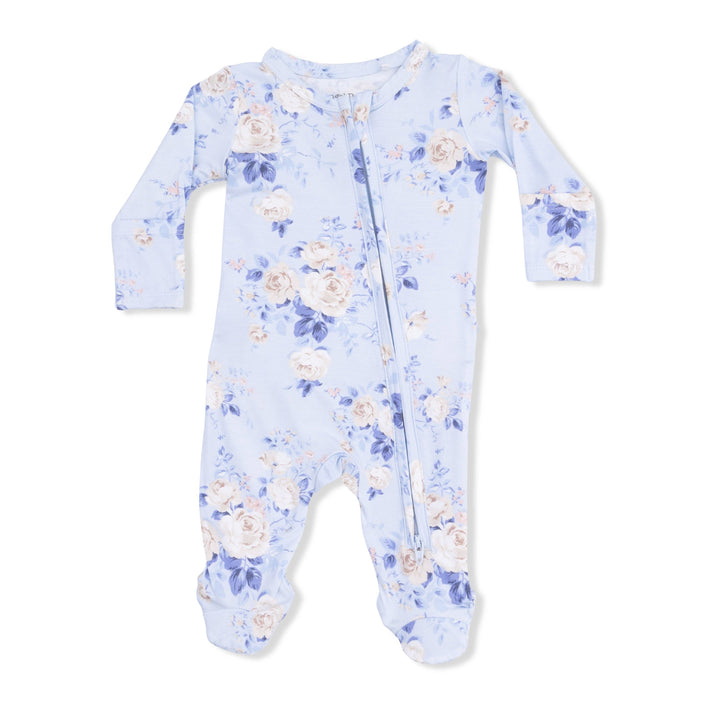 RUFFLE BACK ZIPPER FOOTIE | ROSE FLORAL