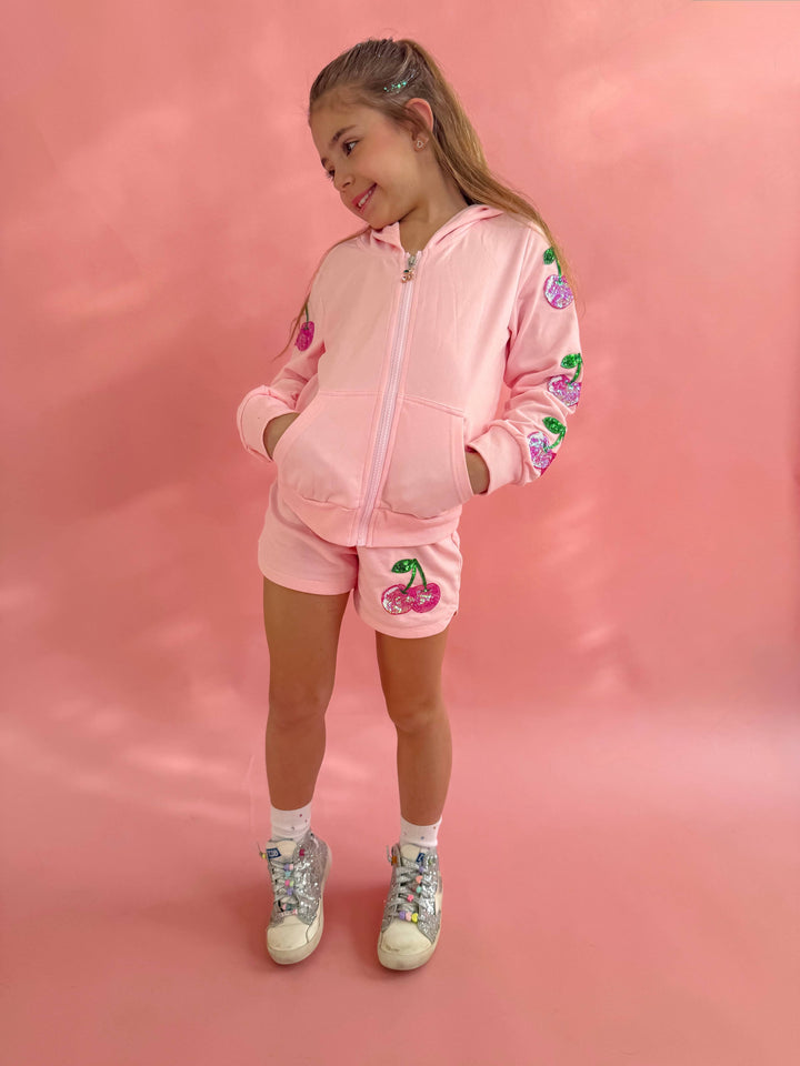 CHERRY SPARKLE SHORT SET