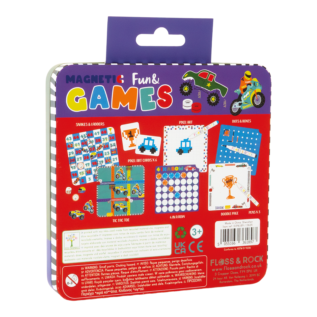 MAGNETIC FUN & GAMES TIN - CARS