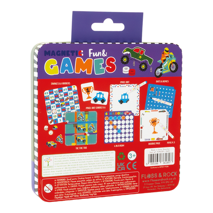 MAGNETIC FUN & GAMES TIN - CARS