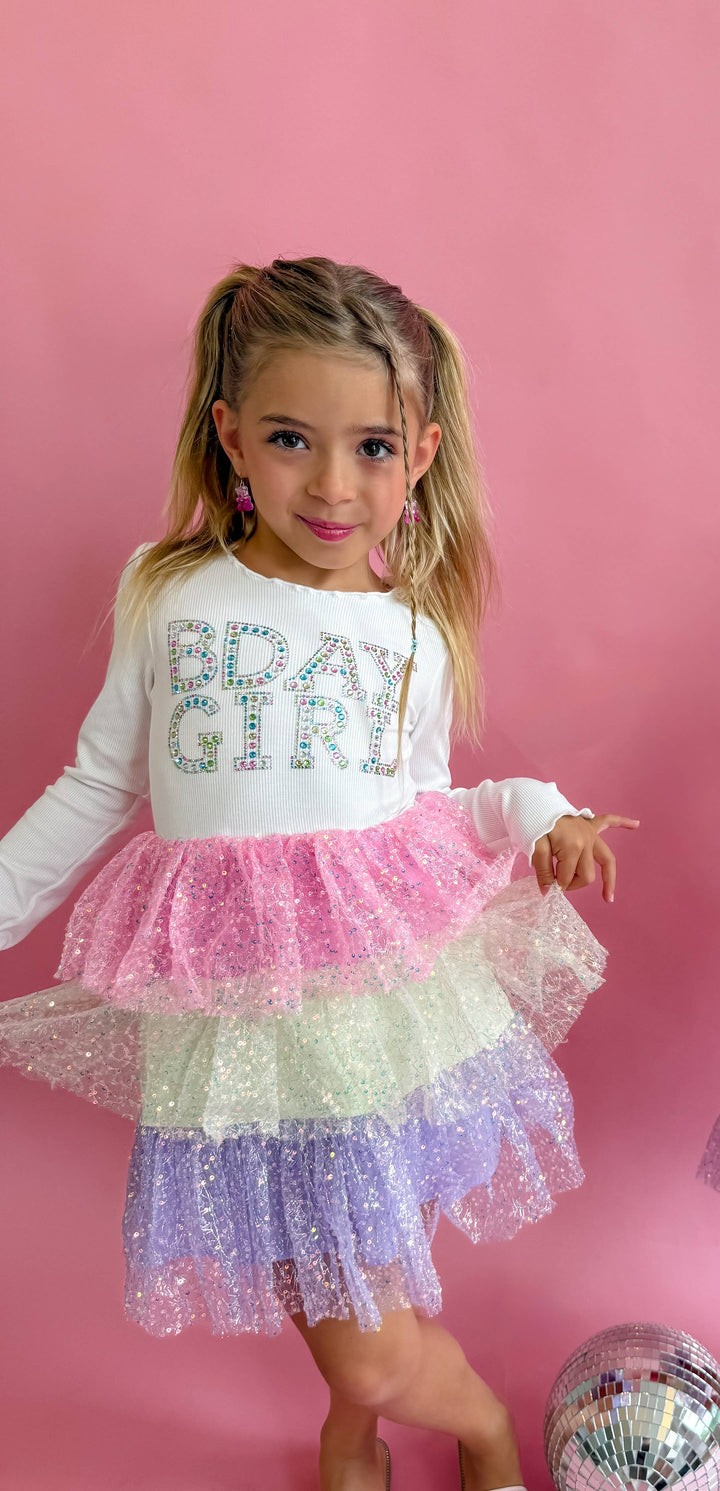 BDAY GIRL RHINESTONE DRESS