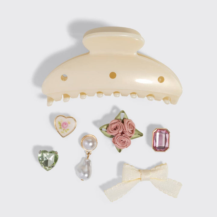 KITSCHPOP CLAW CLIP 7PC SET | PEARLIZED CREAM