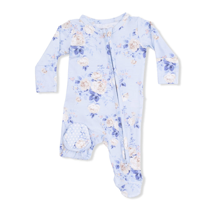 RUFFLE BACK ZIPPER FOOTIE | ROSE FLORAL