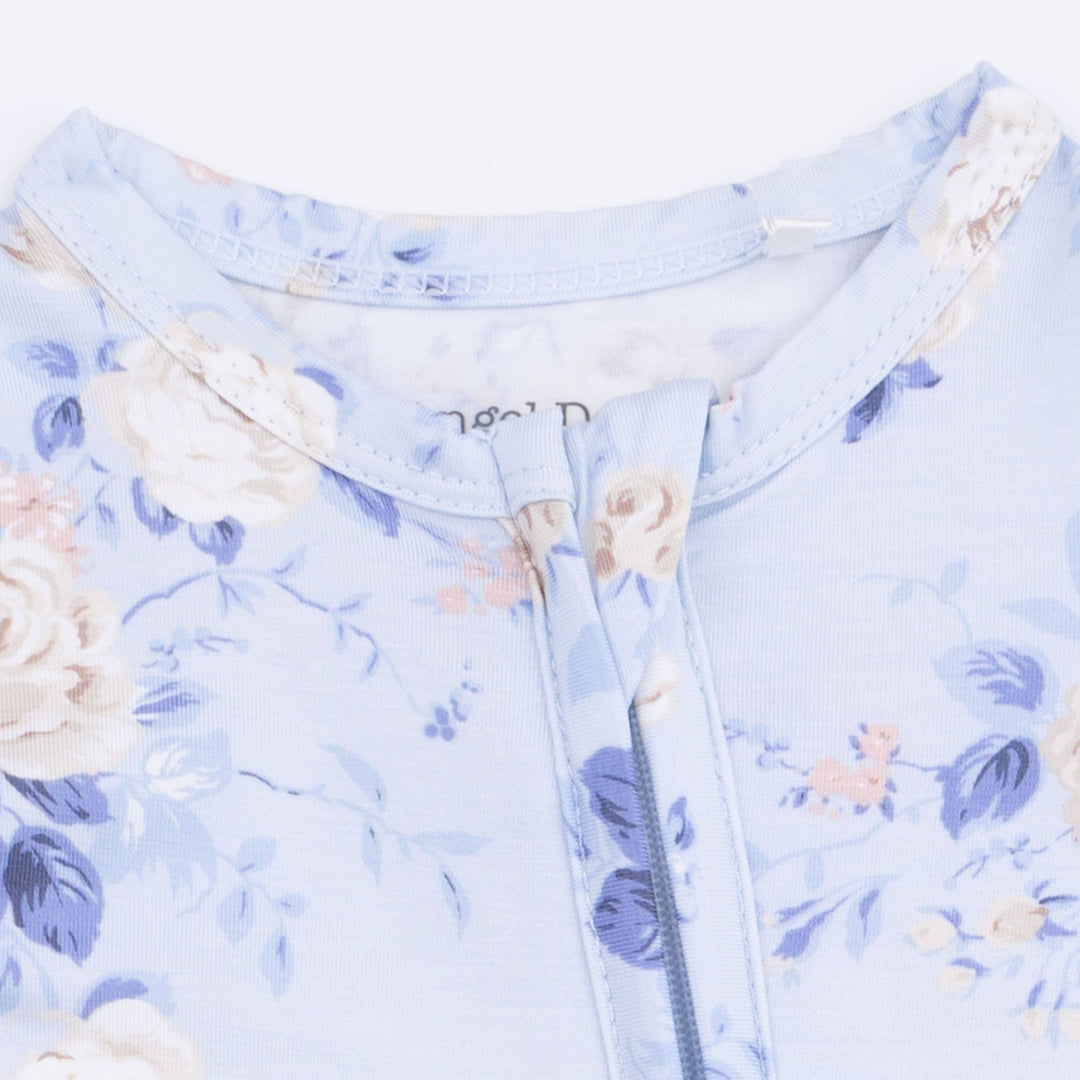 RUFFLE BACK ZIPPER FOOTIE | ROSE FLORAL