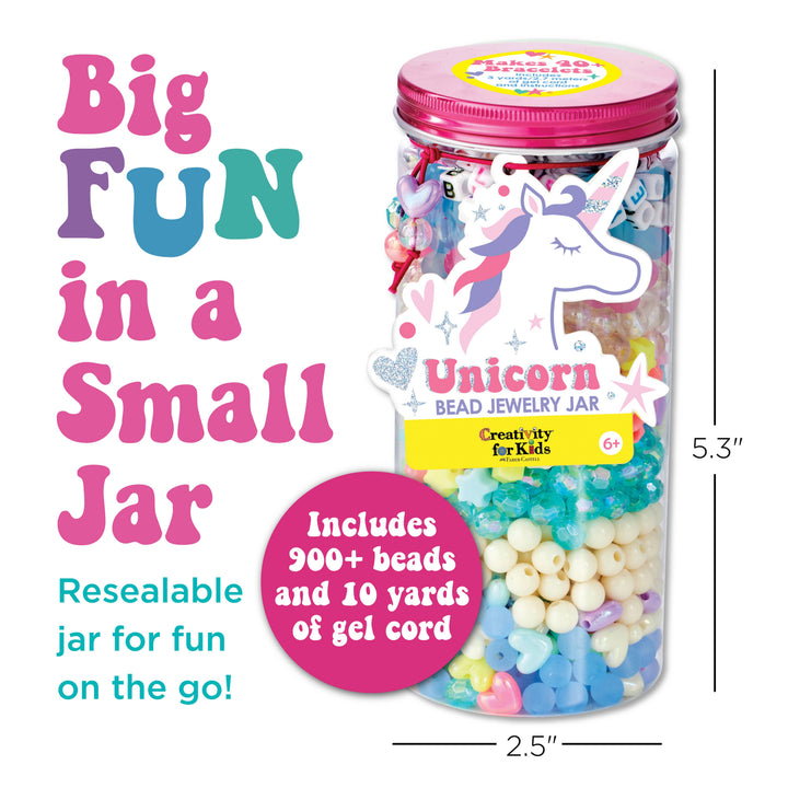 BEAD JEWELRY JARS - UNICORN