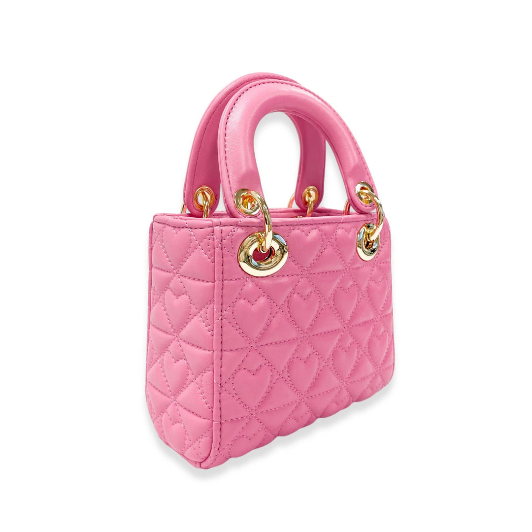 HEART-QUILTED BAG | FUCHSIA