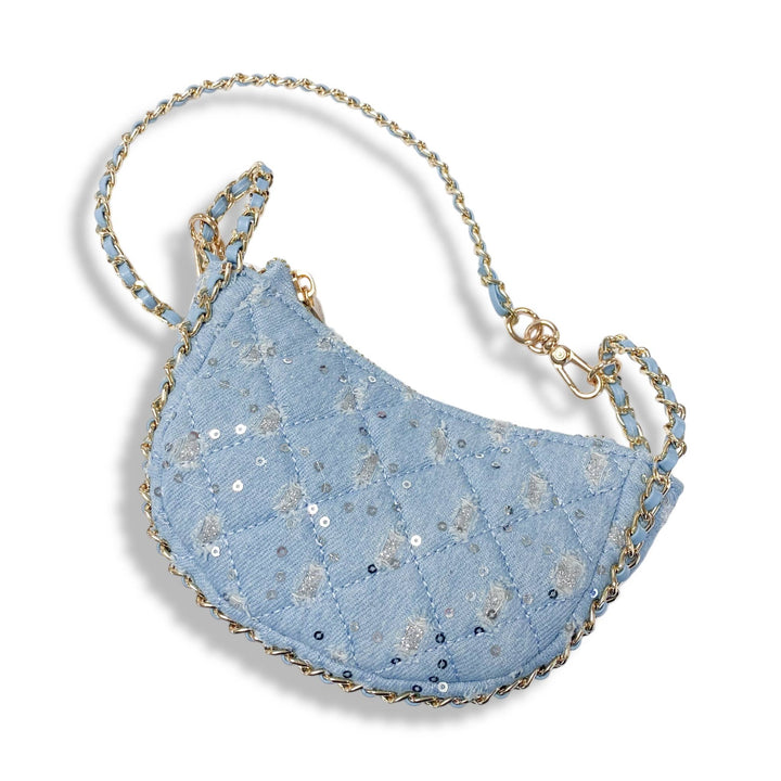 DENIM CRESCENT PURSE