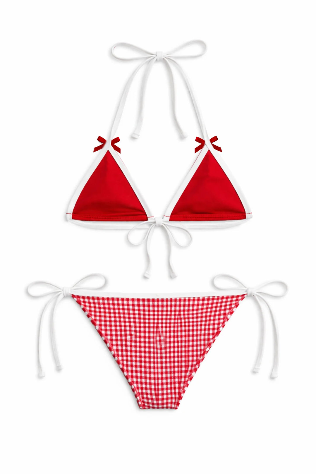 CORAL BIKINI | RED GINGHAM