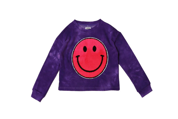 SMILEY FACE SWEATSHIRT | PURPLE