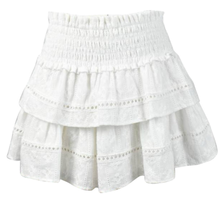 WHITE EYELET SKIRT