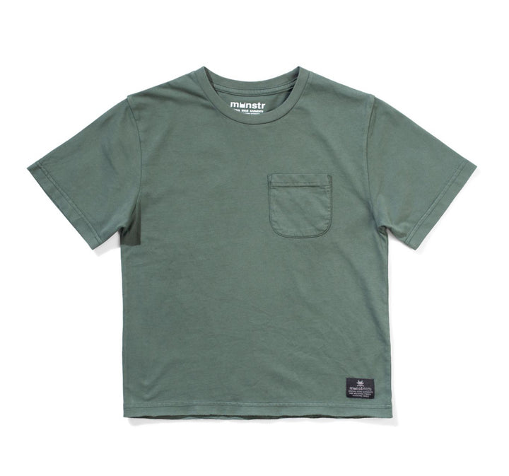 BOXER PKT TEE - WASHED OCEAN GREEN