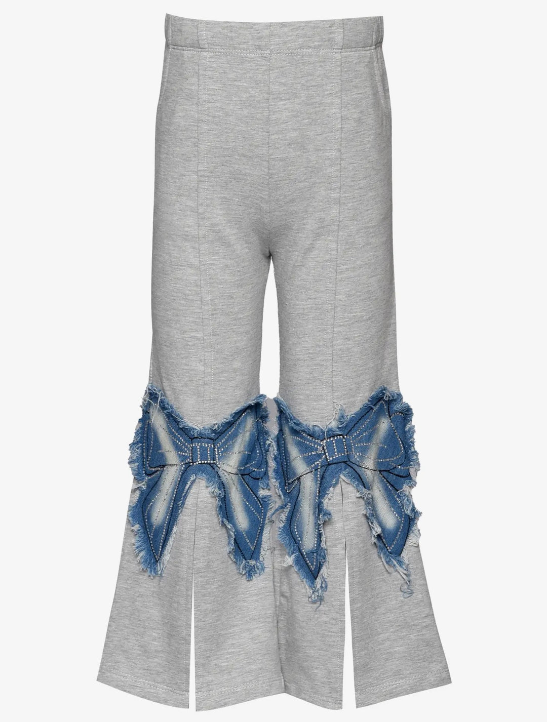 DENIM BOW PATCH DETAIL SWEATSUIT