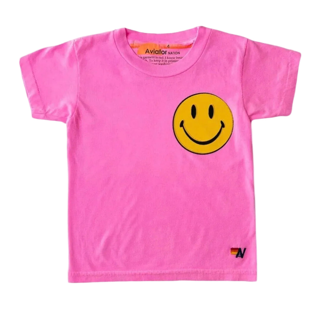 SMILEY TEE | NEON PINK