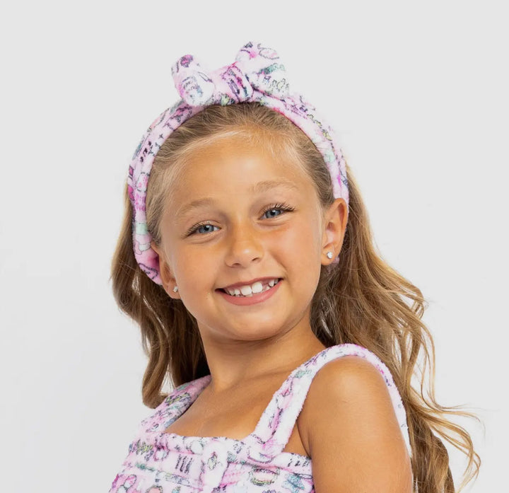 MAKEUP PLUSH SPA HEADBAND WITH BOW
