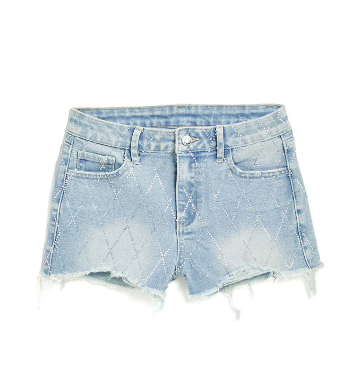 DIAMOND PATTERN BLING HIGH RISE SHORT