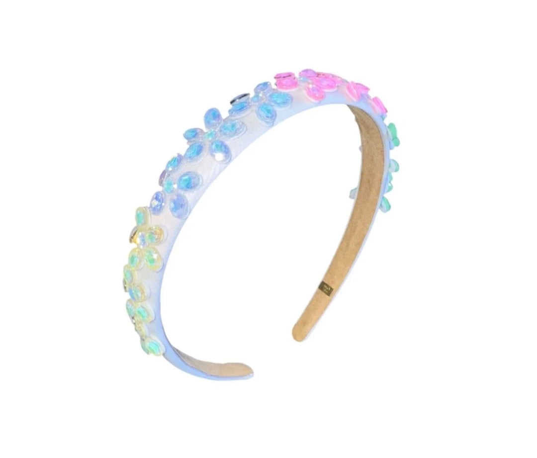 THIN CRYSTAL FLOWER HEADBAND
