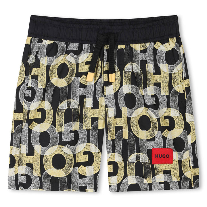 BOYS SWIM SHORT | BLACK/YELLOW