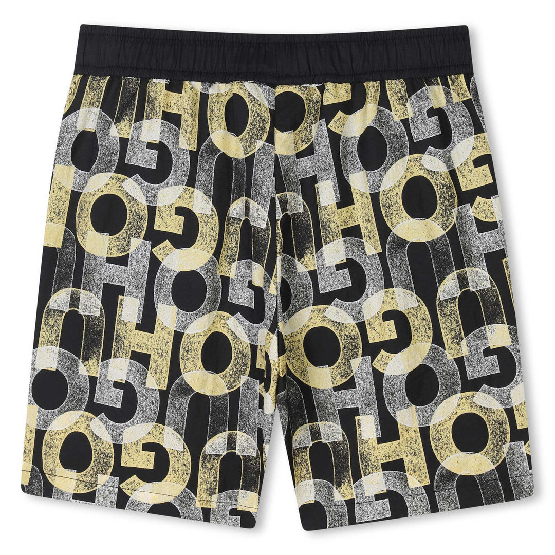 BOYS SWIM SHORT | BLACK/YELLOW