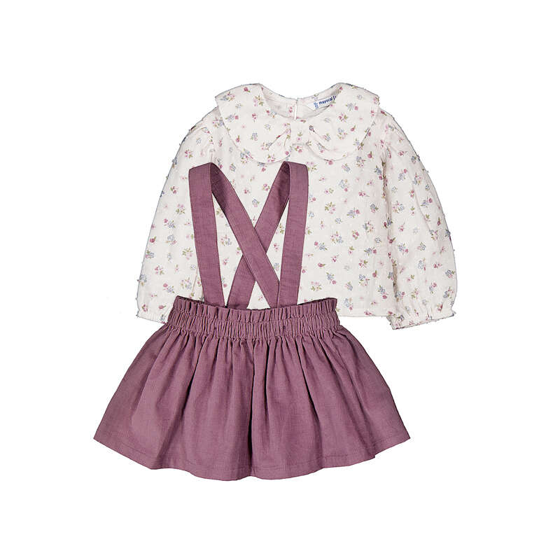 SKIRT SET W/ SUSPENDERS | VIOLET