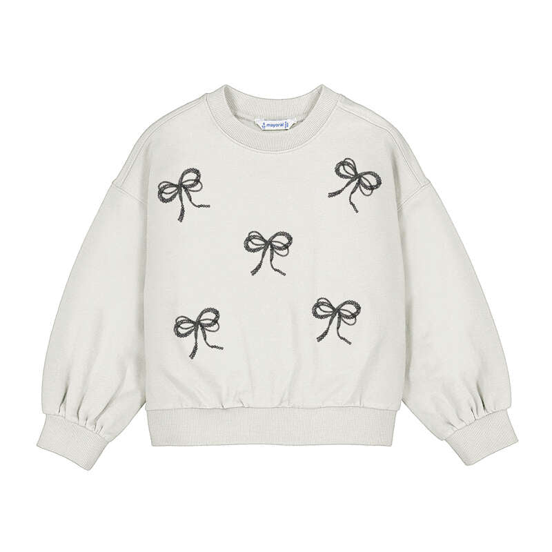 BOW EMBROIDERED PULLOVER